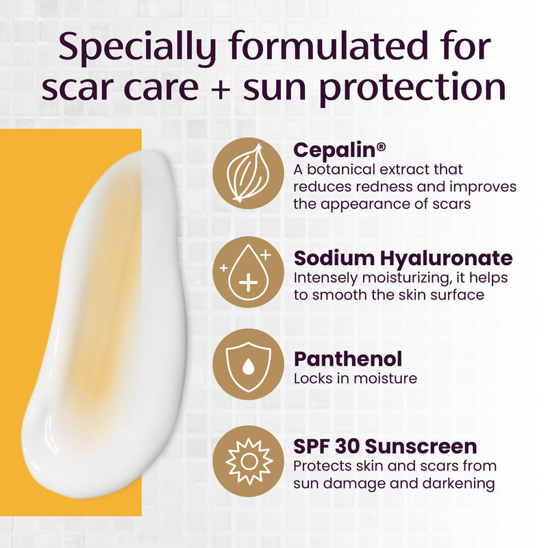 Mederma Scar Cream Plus SPF 30 - Advanced Scar Treatment, Protects from Sun Damage, Reduces Appearance of Scars from Acne, Burns, Surgery & Injury, 40 Grams, (2 x 20g) 2 Twin Pack