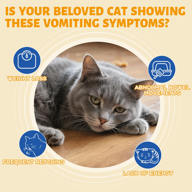 Cat Vomit Remedy, Vomiting Relief for Cats, Cat Digestive Support Drop, Probiotics for Cats Helps Reduce Hairballs, Relieve Stomach Sensitivity and Support Gut Health (2 fl oz)