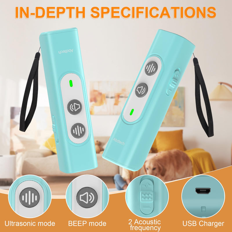Anti Barking Device for Dogs - Dog Bark Deterrent Devices for Stopping Bad Dog Behavior - Ultrasonic Dog Bark Deterrent, Refuse to Shout and Slap - Best Anti Barking Device Rechargeable（Blue） Blue