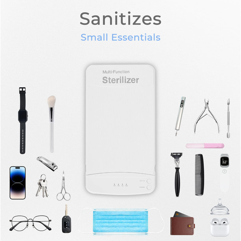 Nail Tool Sterilizer with Blue Light, Portable USB Sterilizating Box, Multi-Functional Nail Cleaner Box for Manicure Salon,Tweezers,Tattoo,Scissors,Jewelry,Phone, Watch,Keys - BeesActive Australia
