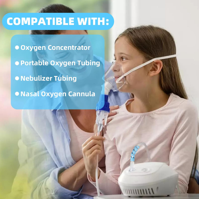 10 Pack Oxygen Tube Support Crimp Straightener for Portable Oxygen Concentrator, Oxygen Tubing Support for Oxygen Tank Oxygen Hose Nasal Cannula Oxygen Accessories (Blue) Blue - BeesActive Australia