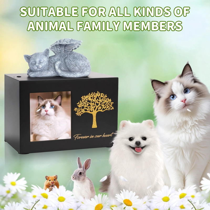 Pet urns for dogs or cats with individual design for storing ashes, suitable for dogs or cats and other animal family members (cat) cat one size - BeesActive Australia