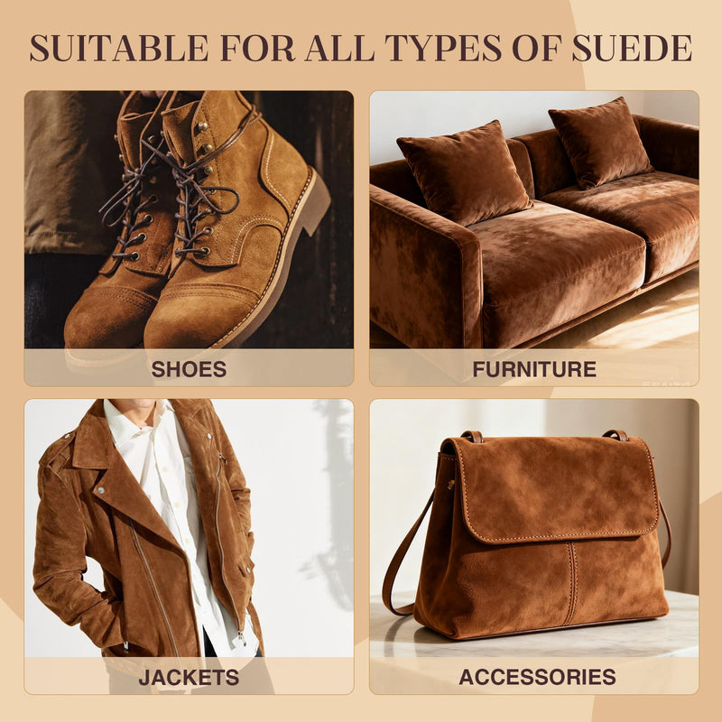 Suede & Nubuck Care Kit for Clog & Sandal, 5-Piece Set with Cleaner, Protector, Suede Brush & Eraser Clean, Microfiber Cloth, Premium Care Kit Protect for Shoes, Boots, Uggs, Jackets, Bags and Apparel - BeesActive Australia