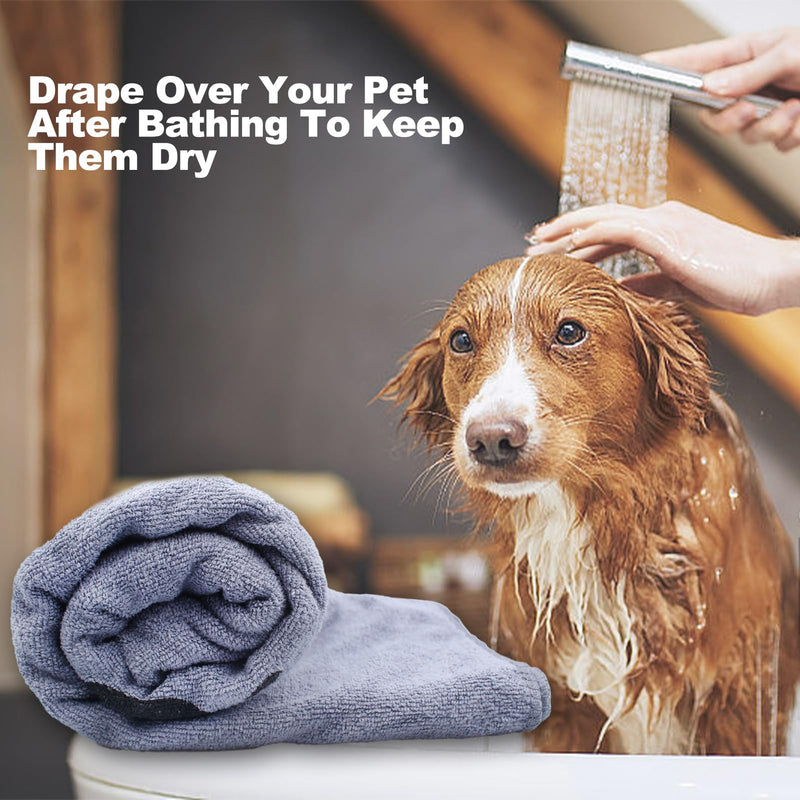 GZDAOXIA 1 piece 70 x 140 cm dog towel, extra absorbent dog towel, quick-drying warm pet towel, dog microfibre towel, large soft dog towel, for dogs, cats (grey) - BeesActive Australia