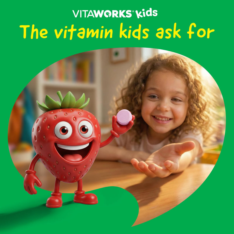 VitaWorks Kids Elderberry Vitamin C and Zinc - Great Tasting Strawberry Flavor Sambucus Elderberry Immune Support for Kids - Made in USA, Vegan, Kosher, Non-GMO - 120 Black Elderberry Chewables