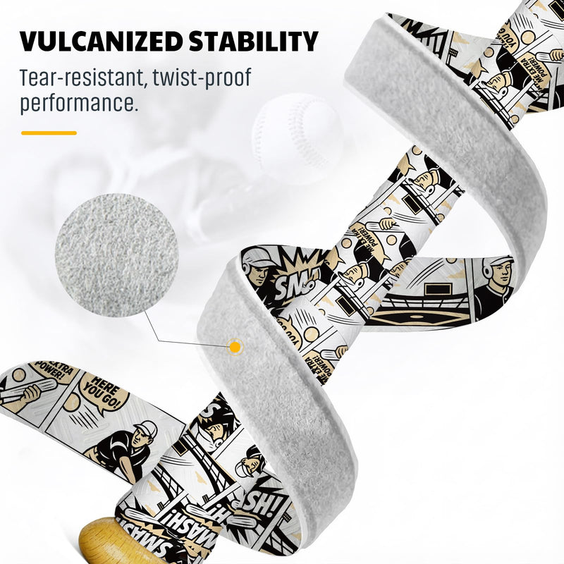JAYA Bat Grip Tape, 2-Pack Mixed Colors, 1.1mm PU Bat Wrap with Full Adhesive Backing, Non-Slip Sweat-Wicking & Breathable Handle Grip for Baseball/Softball/Cricket Bats, 1100 x 27mm Comic - BeesActive Australia
