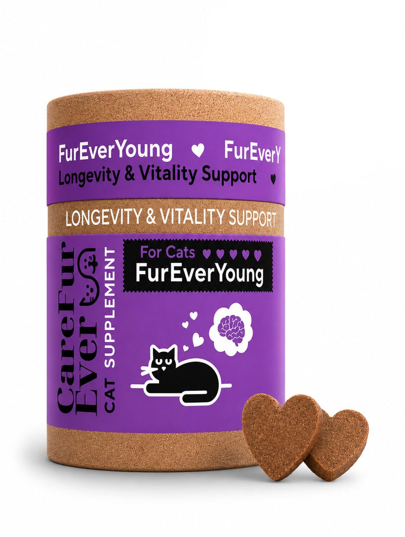 Healthy Aging Cat Supplement Treats - Cognitive Support with Lion's Mane, Omega-3 & Taurine, Supports Brain, Heart, Vision & Joint Health, Suitable for Senior Cats, Lamb Flavor, 30-Day Supply