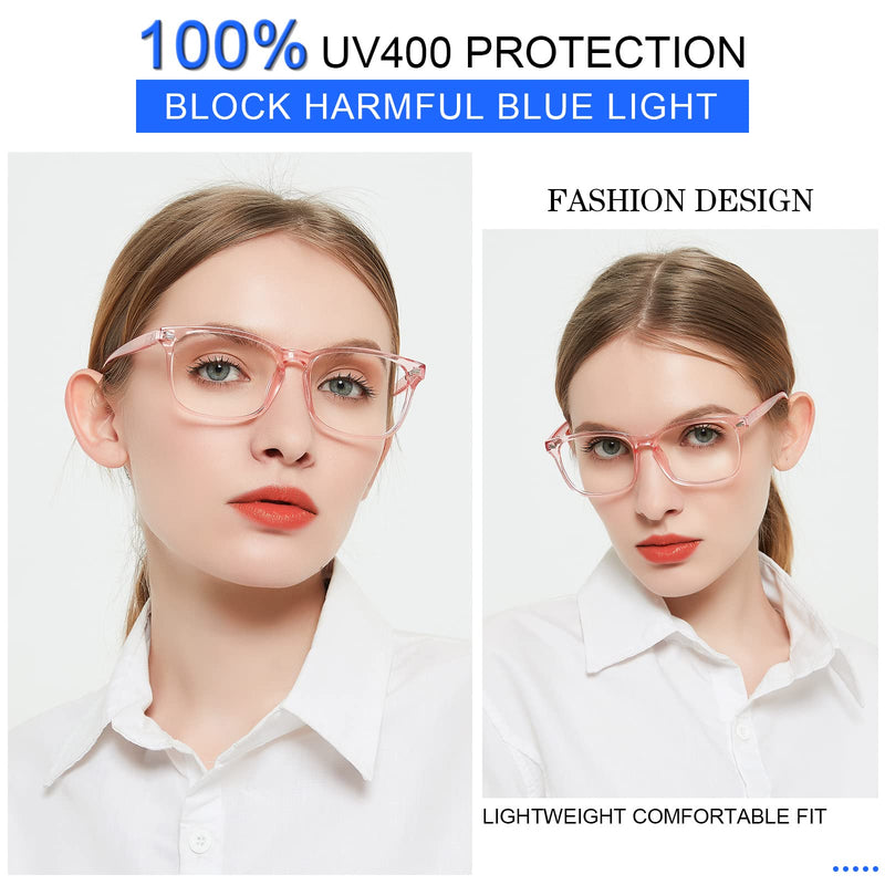 MARE AZZURO Computer Reading Glasses Women Blue Light Blocking Readers 0 100 125 150 175 200 225 250 275 300 350 400 500 600 (Pink, 1.5) Pink 1.5 x - BeesActive Australia