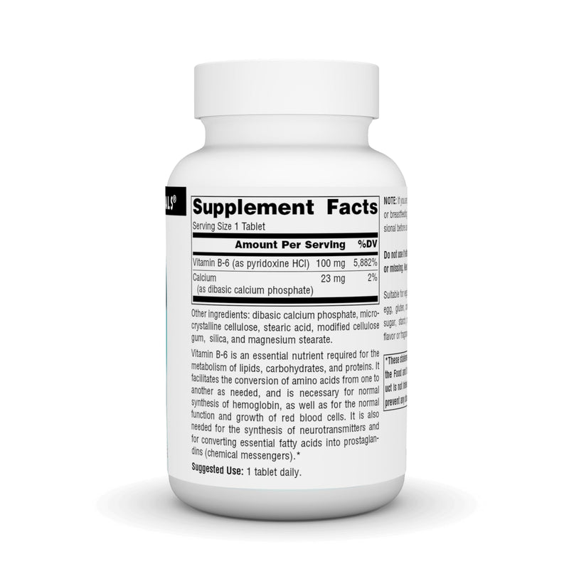 Source Naturals Vitamin B-6, 100 mg Immune System Support - 250 Tablets