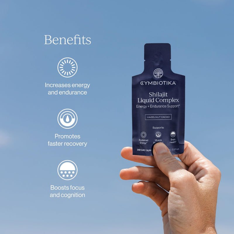 Cymbiotika Shilajit Liquid Complex ‚Äì 85+ Trace Minerals for Energy, Focus & Recovery Adaptogen ‚Äì Fulvic & Humic Acid ‚Äì Cacao, Honey, Hazelnut Butter & Sea Salt ‚Äì 26 Daily Packets - BeesActive Australia