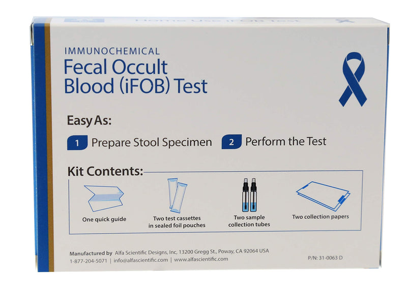 immunochemical Fecal Occult Blood (FIT or iFOB) Home Test and Stool Test - 2 Pack - BeesActive Australia