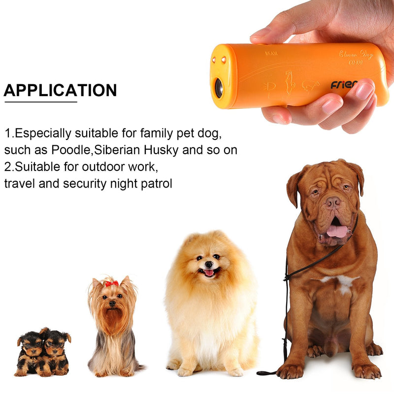 Frienda LED Ultrasonic Dog Trainer Device 3 in 1 Stop Barking Stop Bark Handheld Dog Training Device (Yellow) - BeesActive Australia