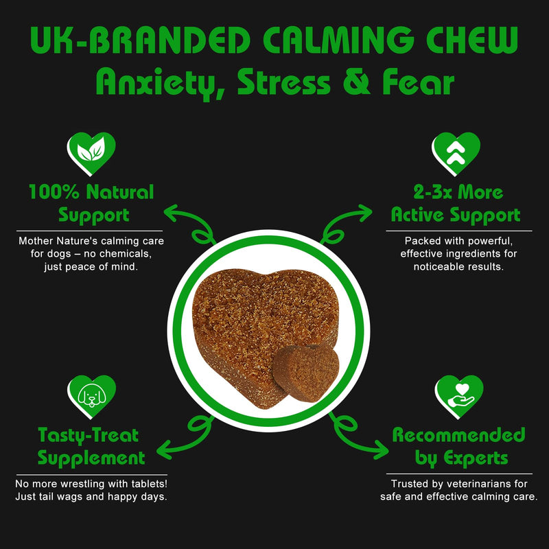 Bailey & buddies Calming Dog Treats - 100% Natural Soft Chews Reduce Stress, Fear, Barking, Aggression. Soothes Anxiety for All Breeds & Adult Ages for Small, Medium & Large Dogs