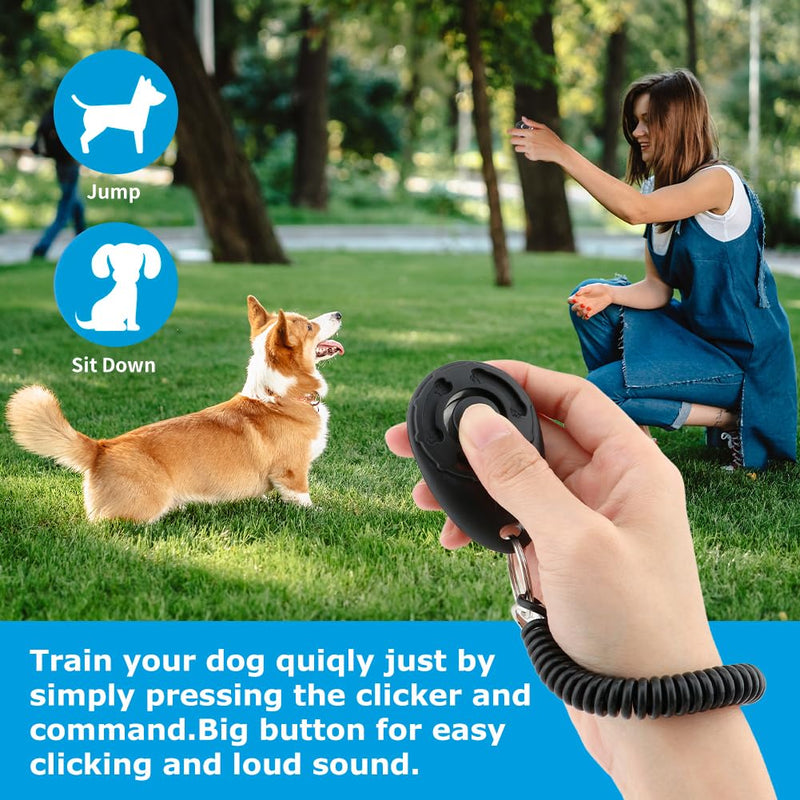 Silicone Dog Treat Pouch for Pet Training Dog Training Treat Pouch with Training Clicker Treat Bag Fanny Pack with Waist Belt for Pet Training Walking (Blue) Blue - BeesActive Australia