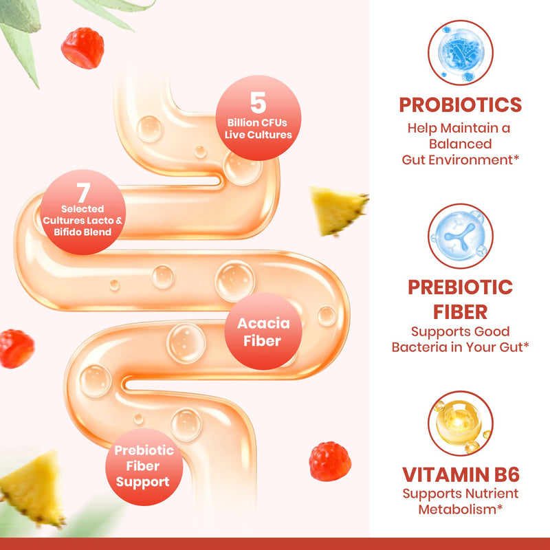 VEV Probiotics for Women Gummies, 5B CFU per Serving, 90 Count | Women Probiotics Gummies, Vegan Gummies, Pineapple Flavor 90 Count (Pack of 1)