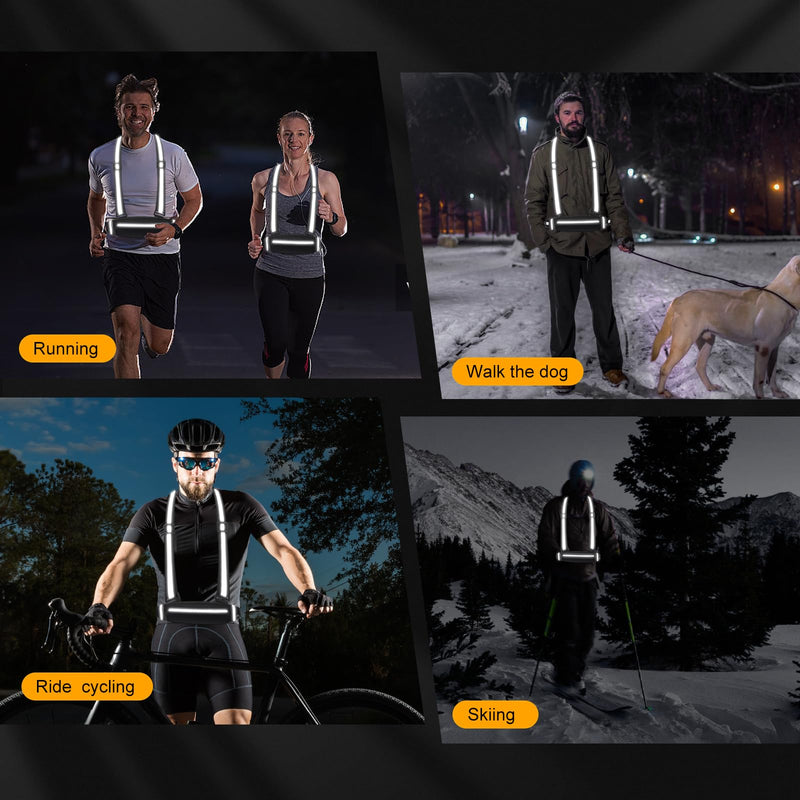 360° Reflective Running Belt & Vest | High Visibility Safety Gear with Adjustable Straps for Night Jogging, Walking, Cycling | Lightweight & Water Resistant Waist Pack - BeesActive Australia