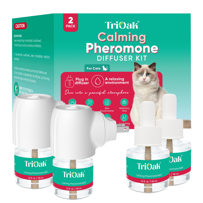 Cat Calming Pheromone Diffuser Plug-in – Feline Pheromones for Home Comfort, Helps Reduce Spraying, Scratching, Fighting & Excessive Meowing (Mint) Mint