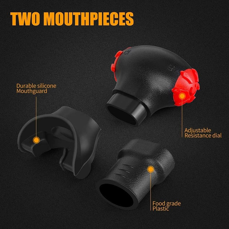 Breathing Exercise Device for Lungs with 5 Resistance Levels & 2 Detachable Mouthpieces | Lung Trainer for Natural Respiratory Therapy | Lung Exerciser Device & Breathing Exercise Device Peak - BeesActive Australia