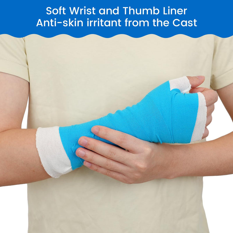 Hand Socks for Splint (Pack of 10), Stockinette Tubing, Thin Breathable Surgical Sleeves for Arm, Wrist and Thumb Sleeve Under Brace, Cast Wrap Liner for Men & Women, Fit Left & Right Hands (White, L) Large White
