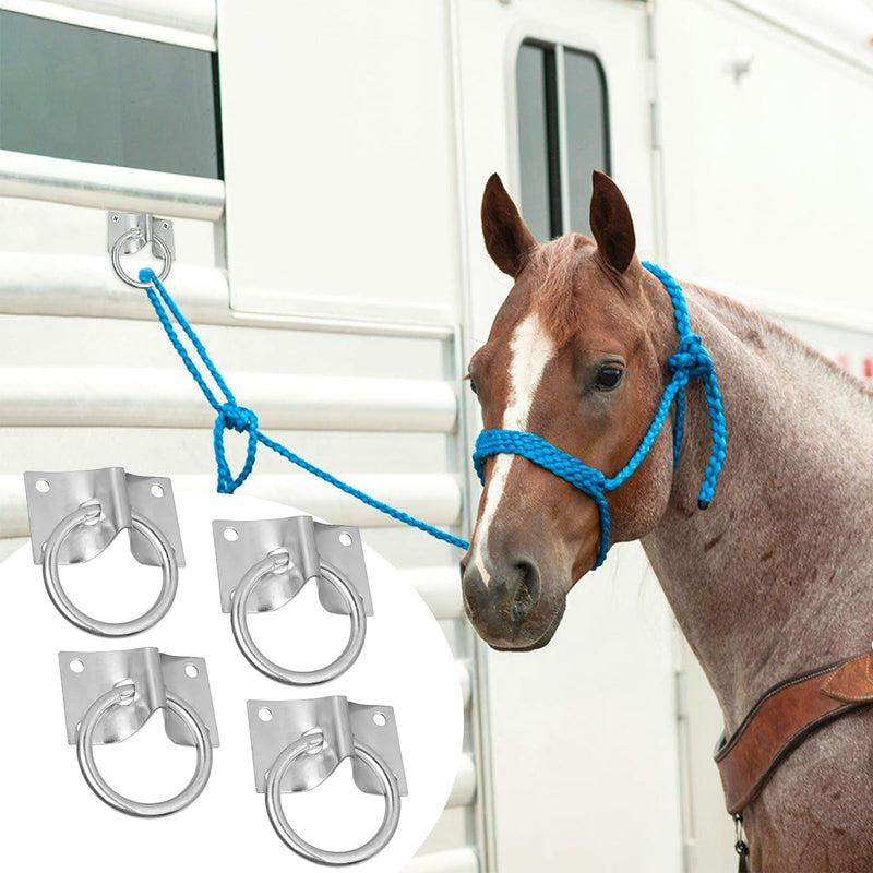 4PCS Cross Tie Ring for Horse, Block Tie Ring for Horse Stall/Stable with Screws,Wall Mount Horse Tie Ring, Tie Down Horse Barn Supplies - BeesActive Australia
