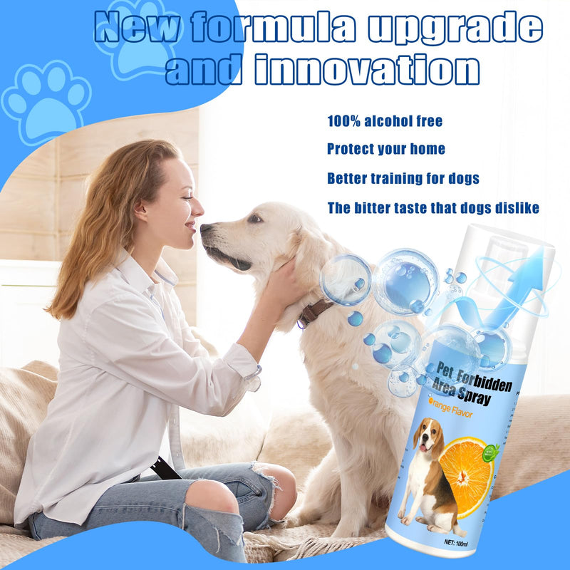 No Chew Spray for Dogs 2 Pack (100ML) Natural Ingredients Bitter Apple Spray for Dogs Alcohol Free Deterrent Spray to Stop Chewing Barking Marking and Nibbling