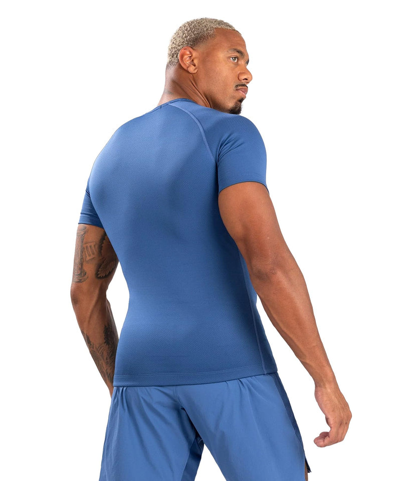 Venum Contender Men’s Short Sleeve Rashguard Small Blue - BeesActive Australia