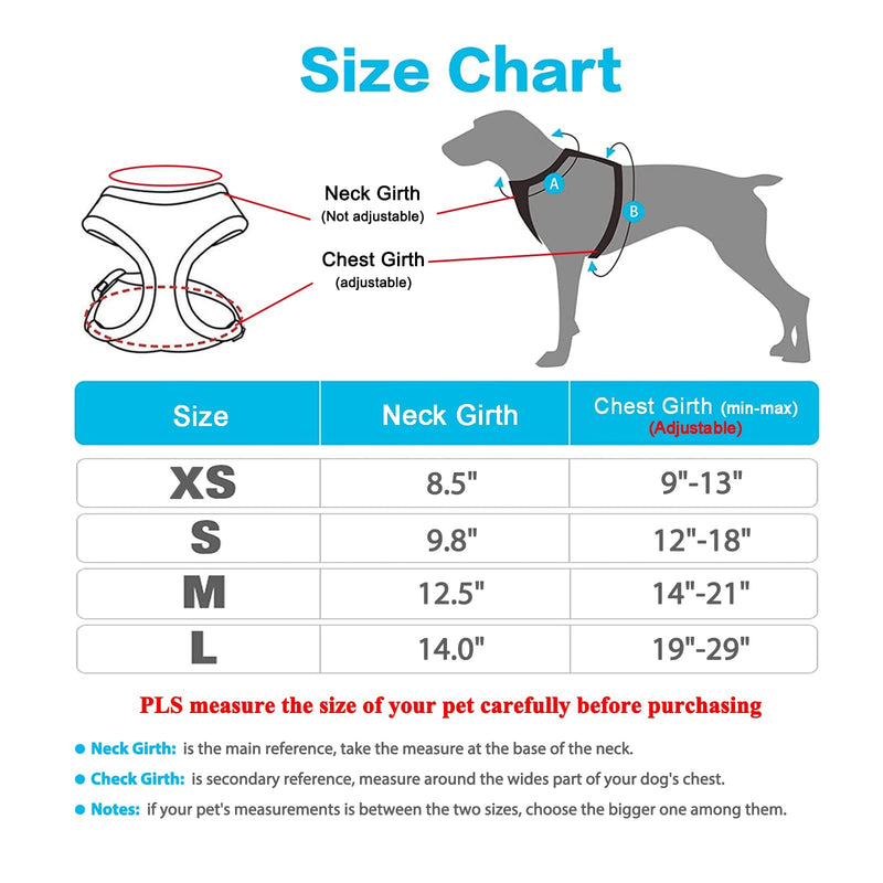 Upgraded Soft Mesh Dog Harness, Super Breathable Lightweight Pet Harnesses for Puppy Dogs outdoor Walking, Pink Dog Harness -Small S (Neck Girth 9.8"; Chest Girth:12”-18“) Adorable Pink - BeesActive Australia