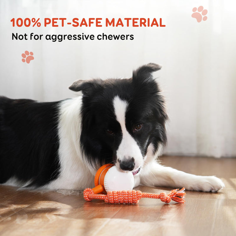 Interactive Dog Ball, Random Path Electric Automatic Moving and Rolling Dog Toy with Rope for Small Medium Large Dogs, Motion-Activated Dog Stimulation Toy for Boredom Relief (Orange-Red) Orange-Red - BeesActive Australia