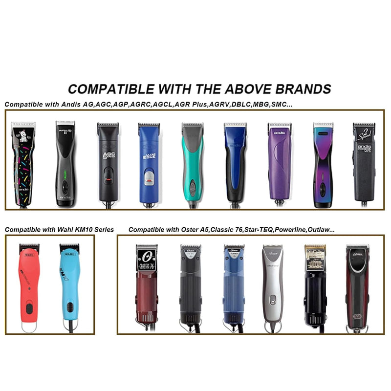 10 Blades Dog Grooming Blades Compatible with Andis/Oster A5/Wahl KM-10 Series Dog Clippers,Detachable Clipper Replacement Blade,Black,Size 10 Blade 1/16" (10#/2PCS) 10#/2pc - BeesActive Australia