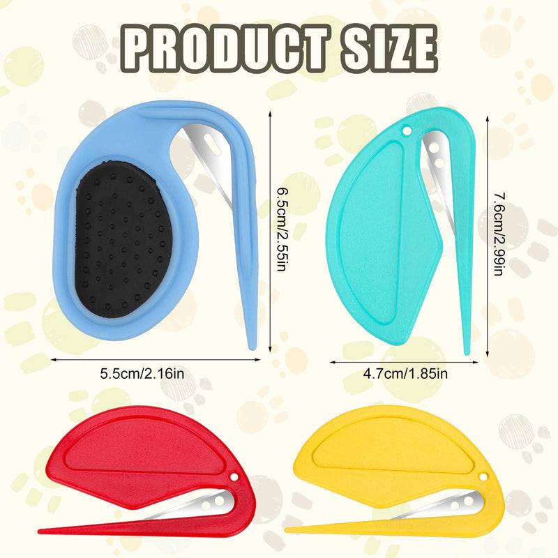 4pcs Pet Knotting Comb, Pet Knot Opener Cat Shedding Brush Pet Grooming Comb Pet Dematting Combs Dog Knotting Blade Comb Hair Removal Tool for Dog Cat Medium Long Hair - BeesActive Australia
