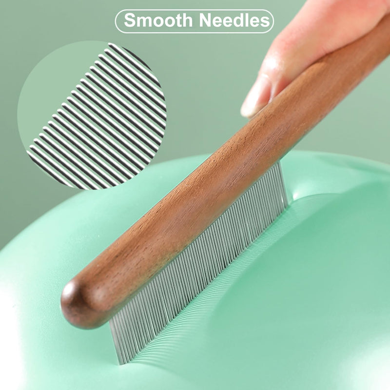 6 Pack Cat Comb, Solid Wood Pet Comb with Rounded and Smooth Ends Stainless Steel Teeth for Cat Dog, Rabbit Hair Comb, Flea Lice Comb for Removes Tangles and Knots - BeesActive Australia