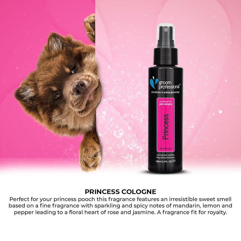 Groom Professional Princess Dog Perfume - Dog Perfume Spray - Fresh Fragrance Spray for Dogs Against Odor - Dog Perfume for Bitches - Contains Chamomile Extracts to Soothe Skin, 100ml 100ml (Pack of 1) - BeesActive Australia