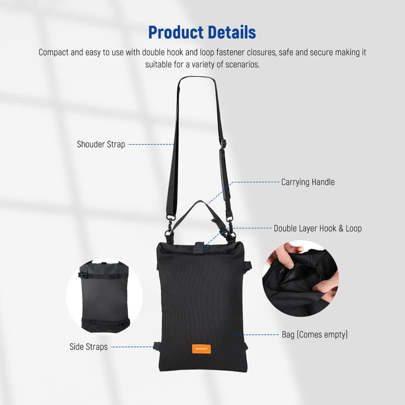 NEEWER Sandbag for Photography, 15.5"x9.4" Foldable Handheld Storage Bag with Shoulder Strap, Heavy Duty Polyester Saddlebag/Beanbag/Tripod Weight Bag for Camera Lens Support & Light Stands Boom Arms SB-BL5