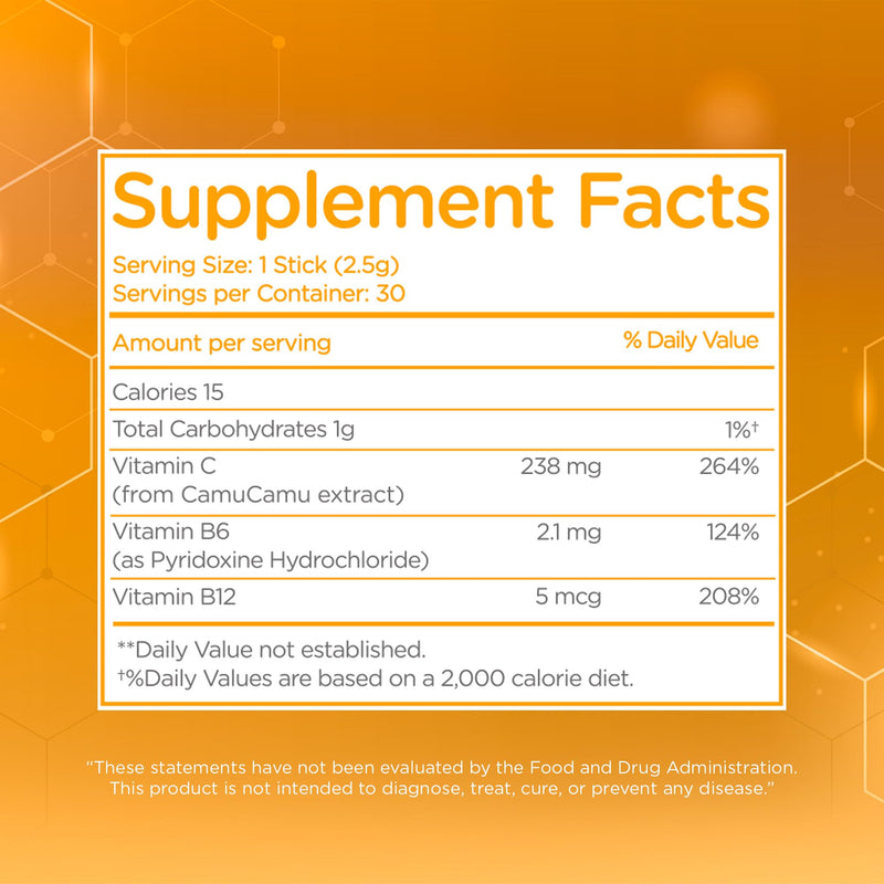 Dr. T On-the-go Packs Morning Boost Formula, Grapefruit, 30 Packs | No Water Needed, Direct-to-Mouth, Vitamins C, B6, B12 & Camu-Camu Extract, Supports Focus, Energy & Well-Being