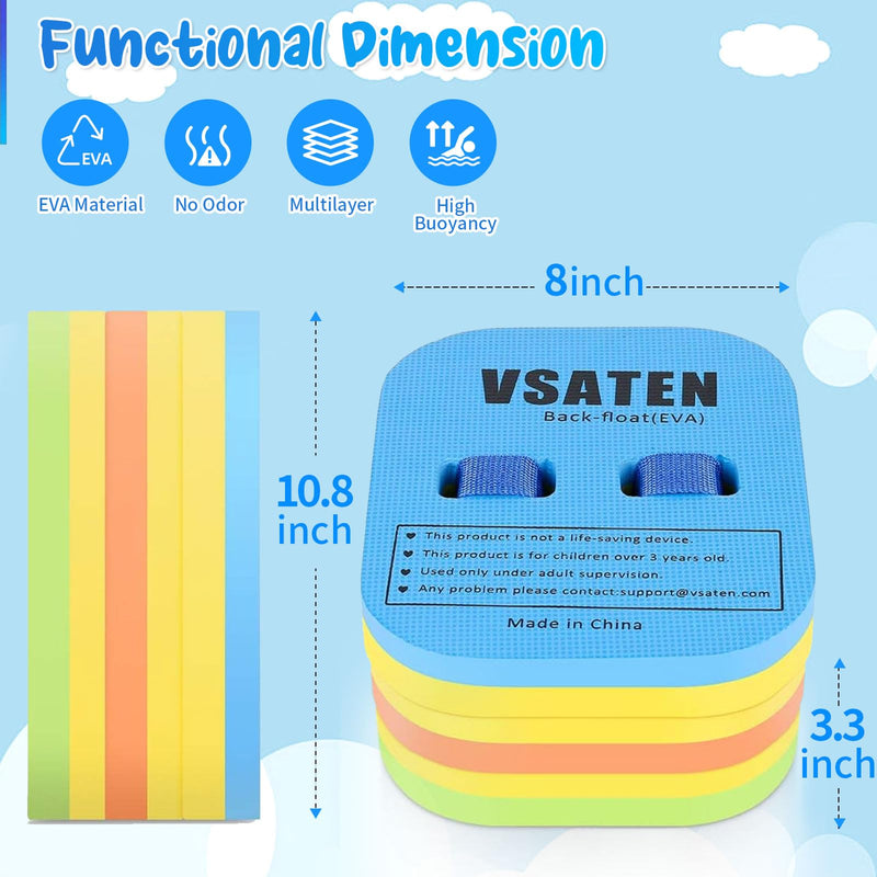 VSATEN Back Float, Swim Belt Bubble Adjustable Layers Thicken Split Foam Learning Safety Training Board Pool Floaties for Kids Toddlers Swimming Beginners Floats Swim Lessons Equipment For 60lb-100lb - BeesActive Australia