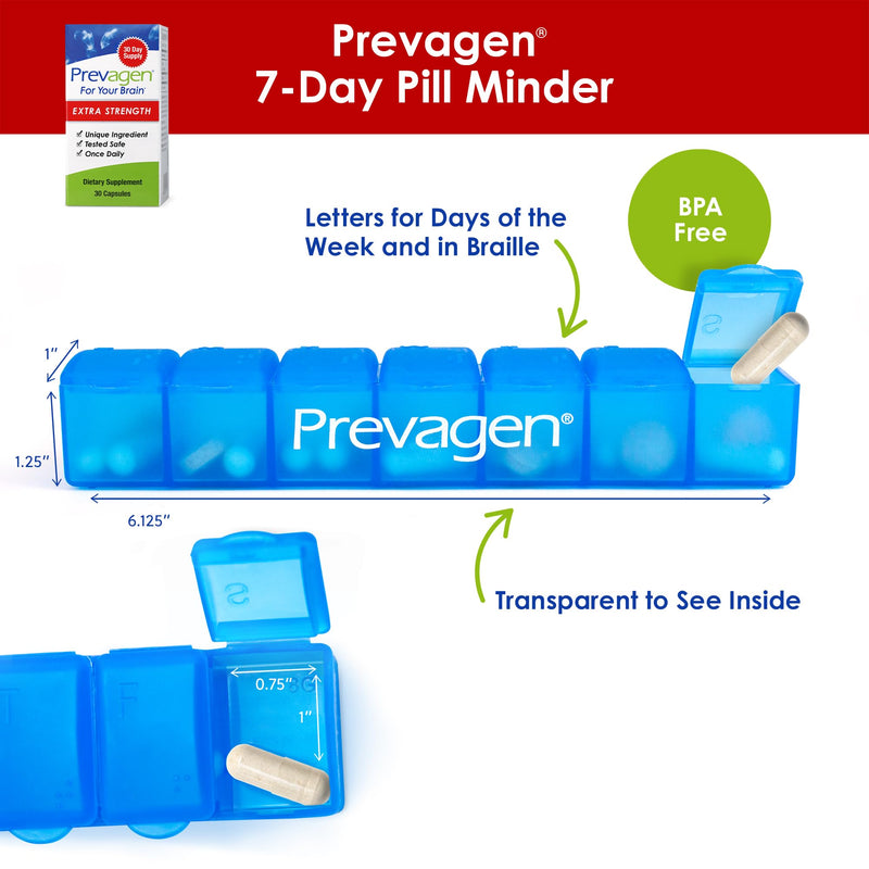 Prevagen Extra Strength with 7-Day Pill Minder, 30 Capsules, 1-Pack | For Your Brain, 1 Month Supply, 20mg Apoaequorin, 50mcg Vitamin D3