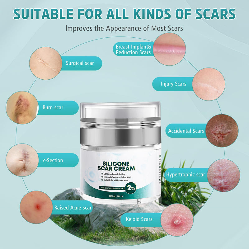Pumkot Advanced Scar Cream, Silicone Gel for Scars, Professional Scar Removal Cream for Surgical Scars, Stretch Marks, Old and New Scars 1.7 oz(50ml) - BeesActive Australia