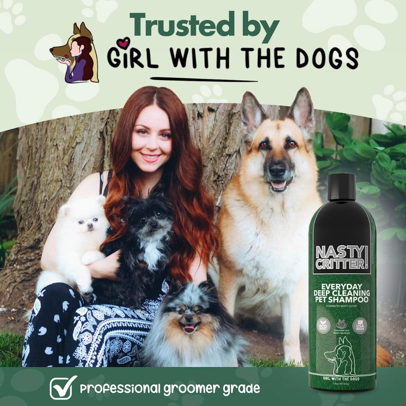 NASTY CRITTER! by Girl With The Dogs - Everyday Deep Cleaning Dog Shampoo 16 Oz, Made in USA 8 Wks+ - BeesActive Australia