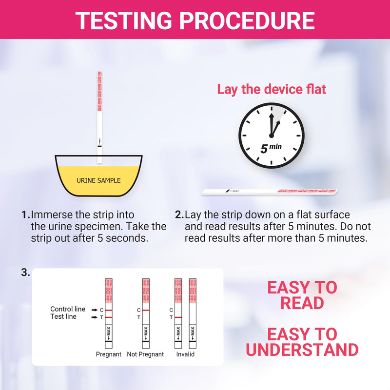 25 Pack Pregnancy Test Strips, Rapid and Accurate Results 1 Count (Pack of 25) - BeesActive Australia