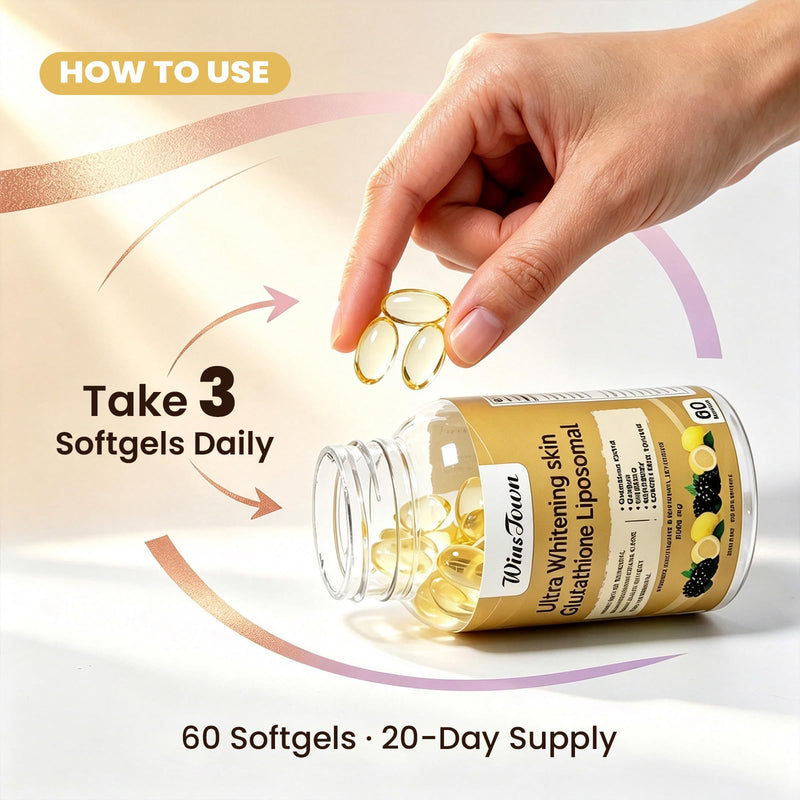Whitening Skin 8000mg Glutathione Liposomal Softgels, 60 Ct | Ultra Antioxidant Supplements, Dark Spots Remover, Cell Renewal, Anti-Aging