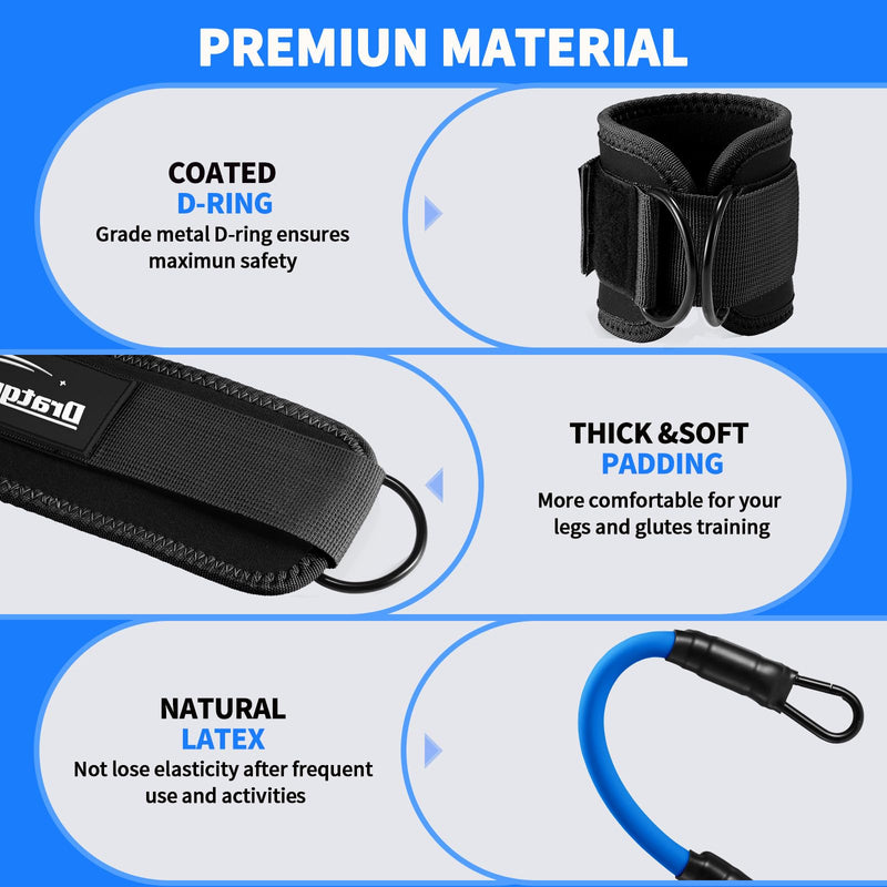 Ankle Resistance Bands with Cuffs, Resistance Bands for Leg, Ankle Bands for Working Out, Booty Workout Equipment for Kickbacks Hip Fitness Training Ankle Strap with Exercise Bands for Women BLACK - BeesActive Australia