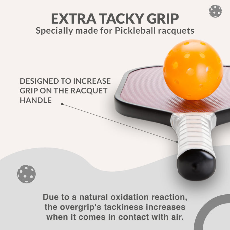 Pickleball OverGrip Tape - Pack of 3/6/12/22/60 - Extra Tacky White Pickleball Grip Tape - High Sweat Absorption & Non-Slip Soft Touch. Accessories Designed to Enhance Your Pickleball Paddle Grip Tape 12-Pack White - BeesActive Australia
