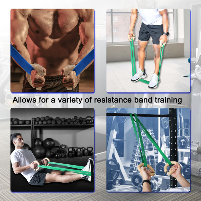 Lights Mountain Wooden Resistance Bands Handles Versatile Exercise Handles with Anti-Slip Grip Tapes for Elastic Band Workouts Home Gym Strength Training and Full-Body Workouts Wooden handle - BeesActive Australia