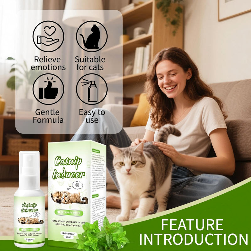 JoanofArc Catnip Spray for Cats, 100% Natural Dual-Plant Formula for Cats & Kittens, Highly Potent for Energizing Play & Toy Renewal, Calming Stress Relief for Indoor Cates 60 ML
