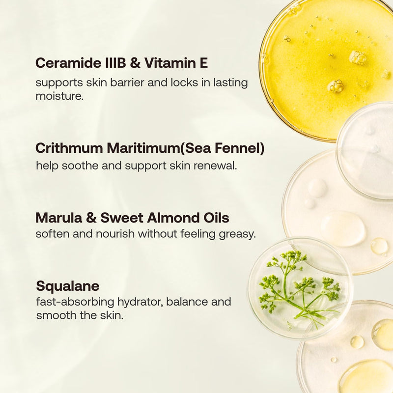 Mulen Dry Body Oil for Sensitive Skin, Hydrating & Moisturizing for Women After Shower Glow, Fast-Absorbing, Non Greasy Luxury Oil with Sea Fennel, Vitamin E, Patented Light Fragrance (3.4 Fl Oz)