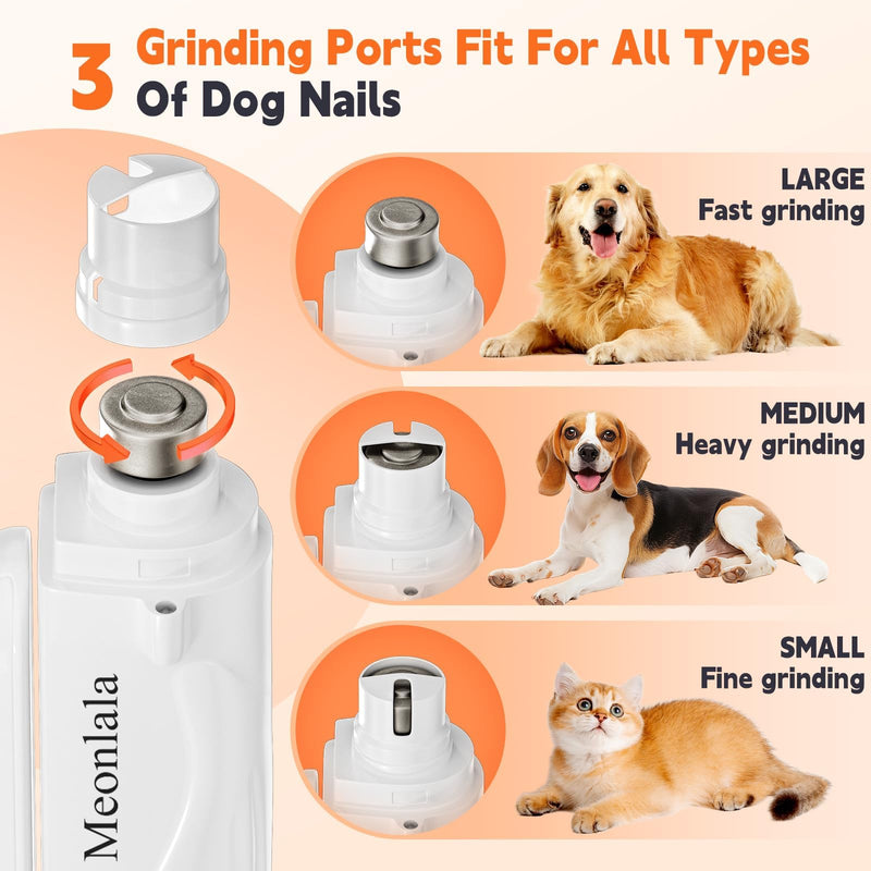 2-in-1 Dog Nail Clippers & Dog Nail Grinder with 2 LED Lights, Ultra-Quiet, USB Rechargeable,Security Upgrade,Multiple Grinding Methods, and Splash Guard for Small and Large Dogs & Cats