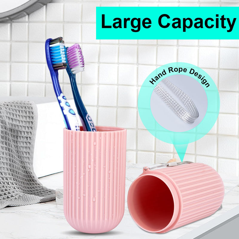 UCEC Travel Toothbrush Case, Toothbrush Holder Travel, Toothbrush Case for Traveling, Camping, Home, School, Business, Bathroom, 2 Pack (Green, Pink) A1- Green&Pink 2.4x2.4x7.7 Inch (Pack of 2) - BeesActive Australia
