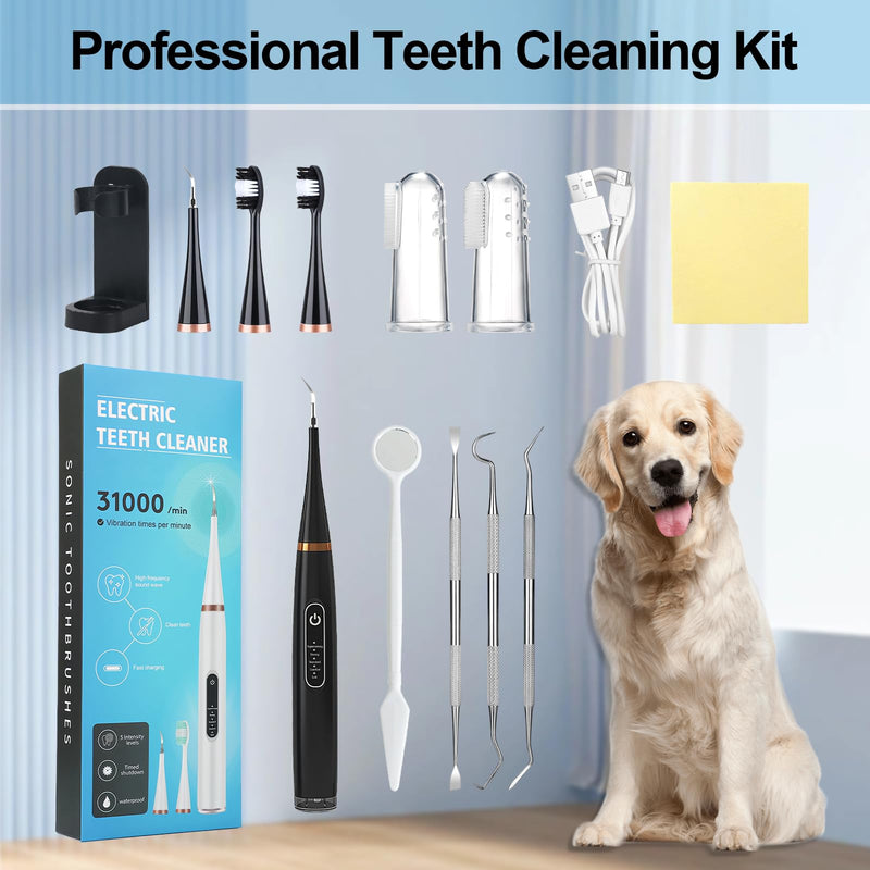 WanderGo Dog Plaque Remover For Teeth, Ultrasonic Plaque Remover for Teeth Dogs, 5 Cleaning Modes Dog Tooth Cleaner, USB Rechargeable Pet Teeth Cleaning Products