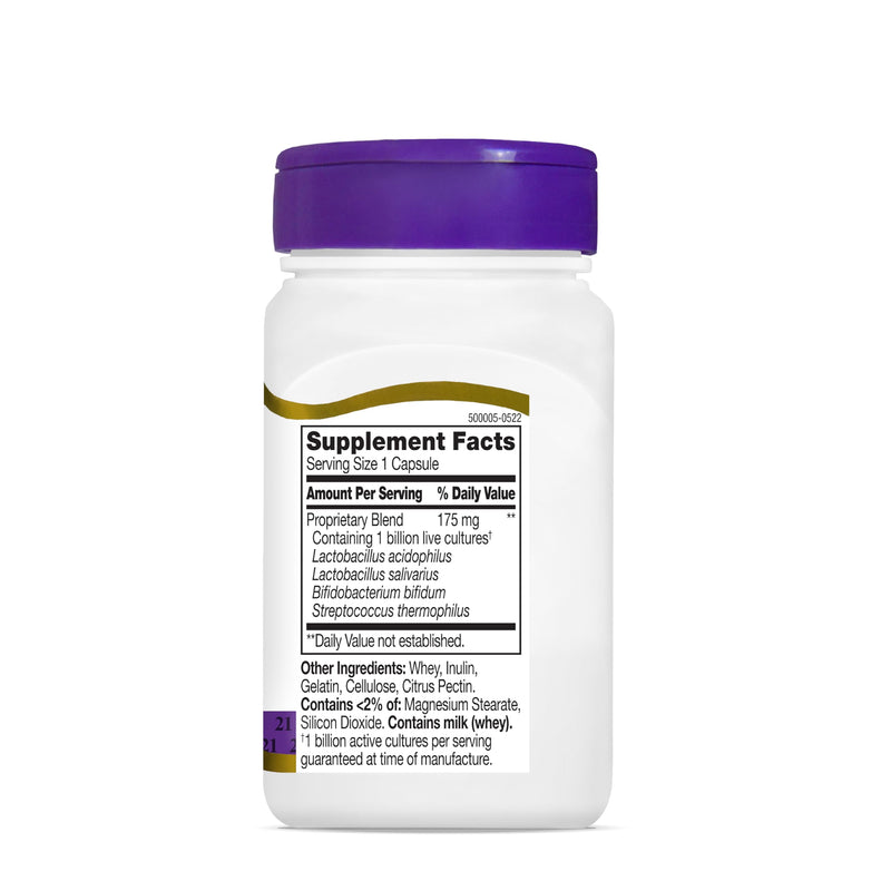 21st Century Acidophilus Probiotic Blend Capsules, 100 Count | Daily Probiotic with Lactobacillus Acidophilus & Inulin Prebiotic, Digestive & Immune Health Support, Everyday Gut Balance 1