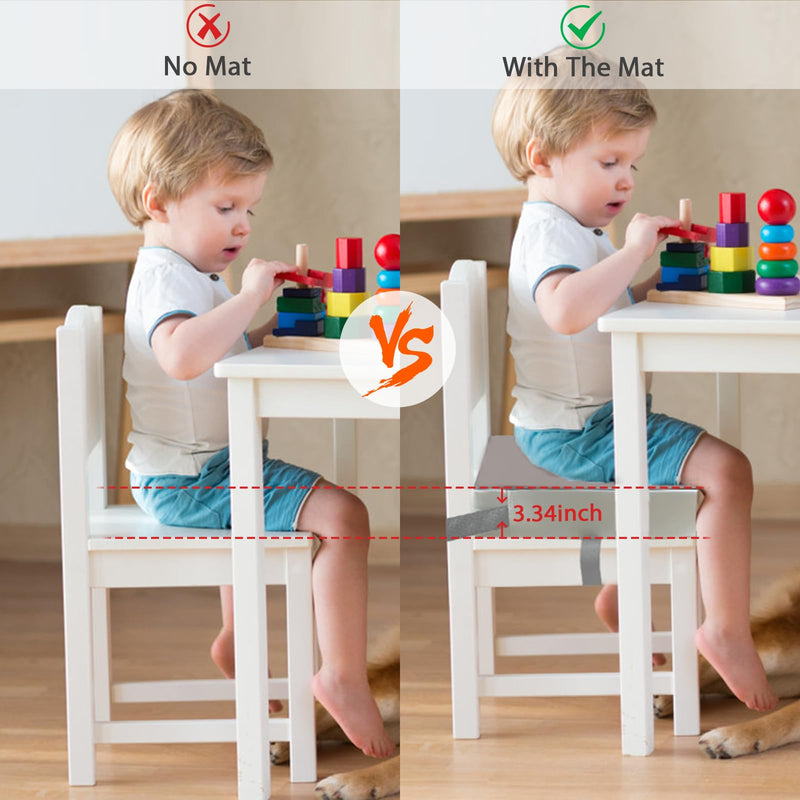 Booster Seat for Table - PU Waterproof Strong Support Toddler Booster Seat for Dining Table, Portable Booster Chair with Adjustable Elasticity Straps for Toddlers Eating Travel Home Grey - BeesActive Australia